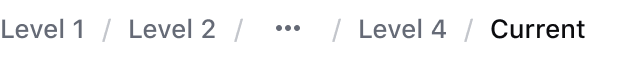 Default state of the breadcrumb component