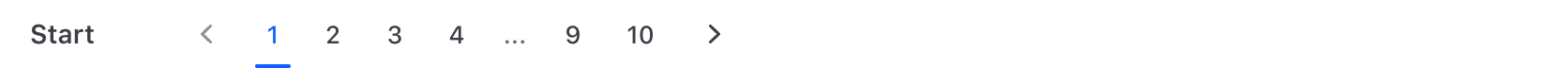 Current page at the start of Pagination