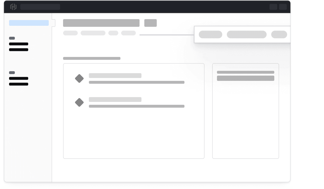 Skeleton of an app with tags in a list below the heading.